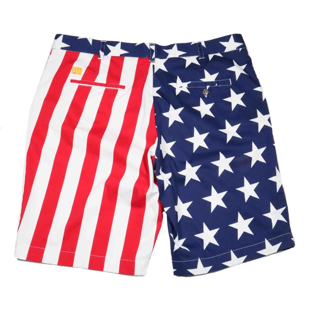 Loudmouth USA Flag Stars Stripes Red White Blue Golf Shorts Mens Size 40‎ - Picture 2 of 6